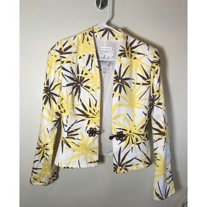 NWOT Milly New York Yellow Palm Leaf Print Blazer